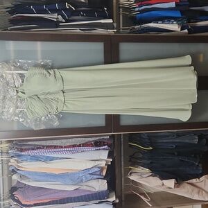 Azazie Chiffon Long Dress Eucalyptus